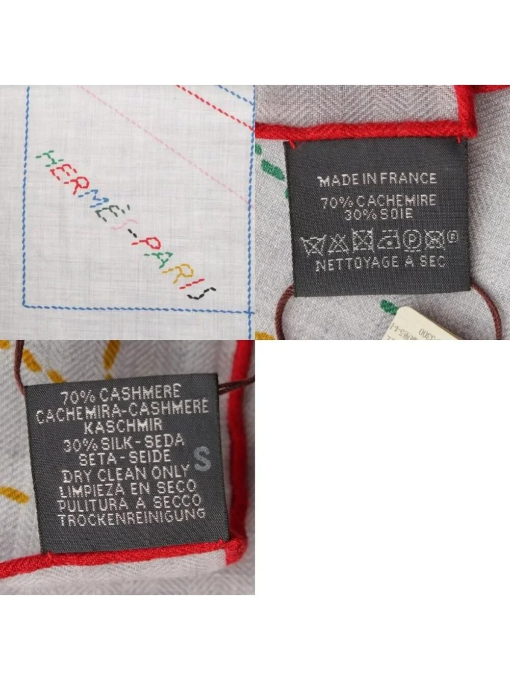 Hermes Cashmere Silk Carre Geant Pique Sellier Series Scarf Multicolor